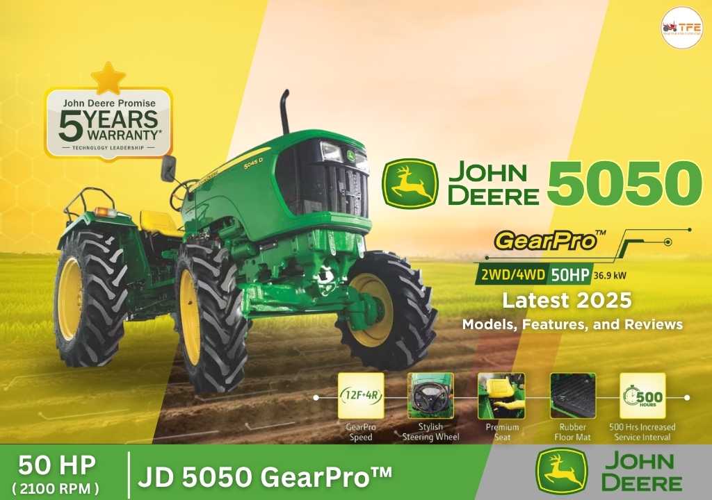 John Deere 5050 Tractor Price in India: Latest 2025 Models, Features, and Reviews