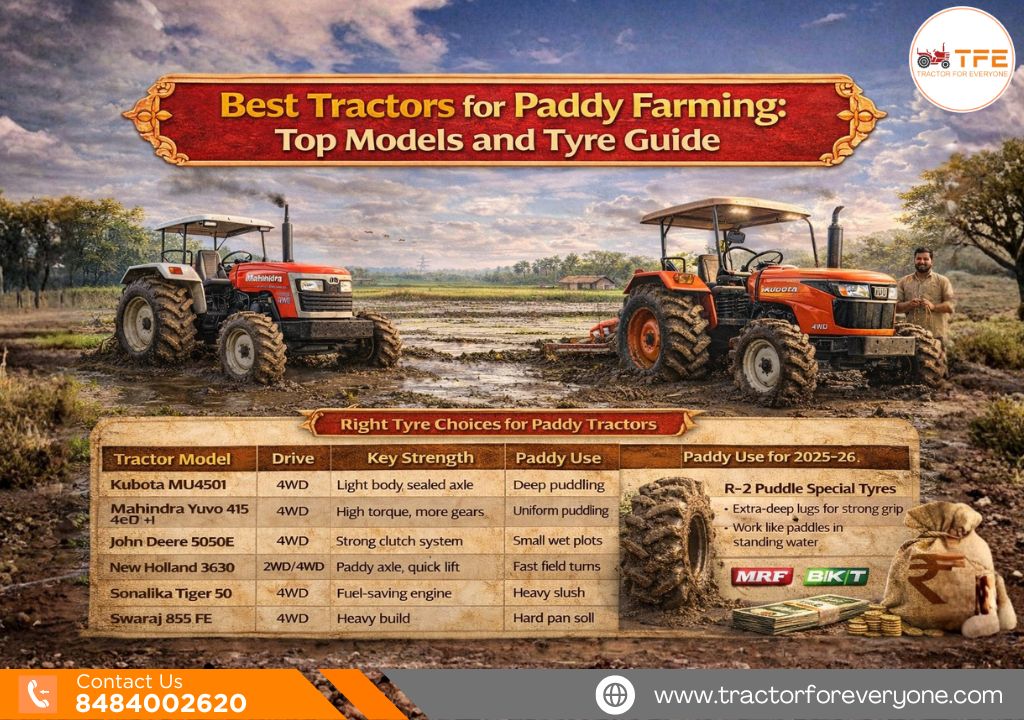 Tractors For Paddy: Recommended Models And Tyre Choices