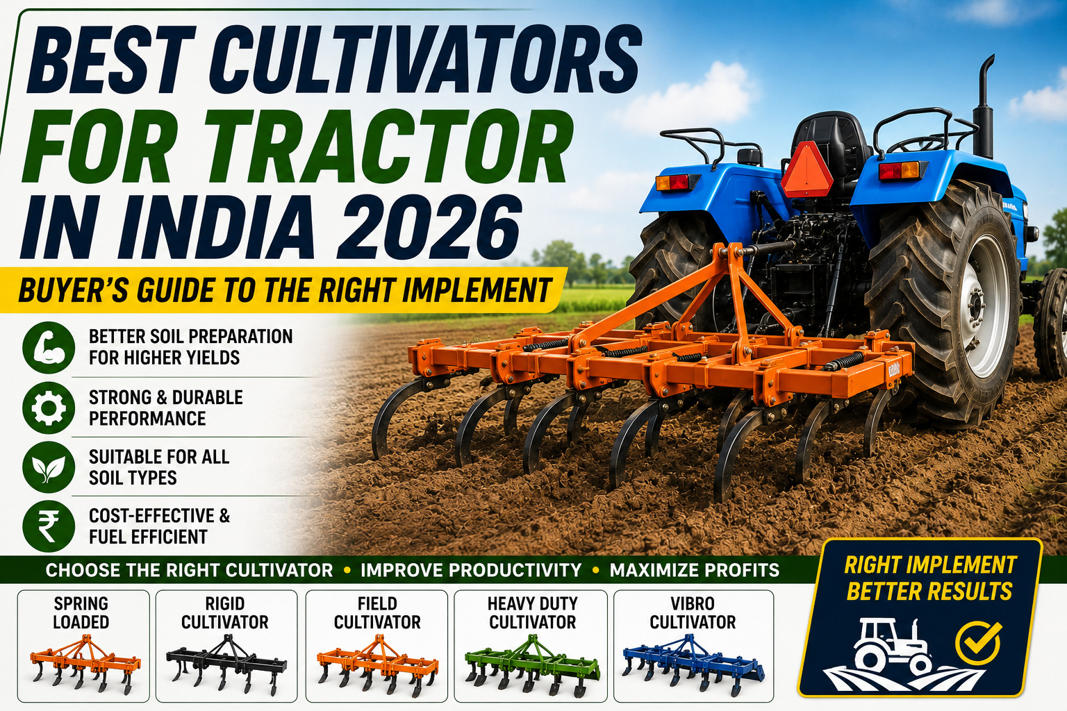 Best Cultivators for Tractor in India 2026: Buyer's Guide to the Right Implement