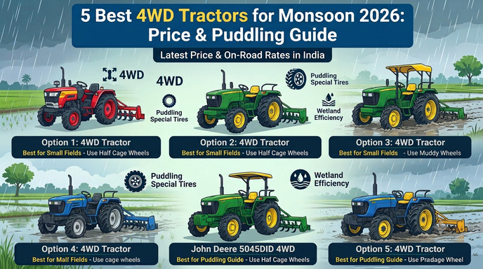 5 Best 4WD Tractors for Monsoon 2026: Price & Puddling Guide