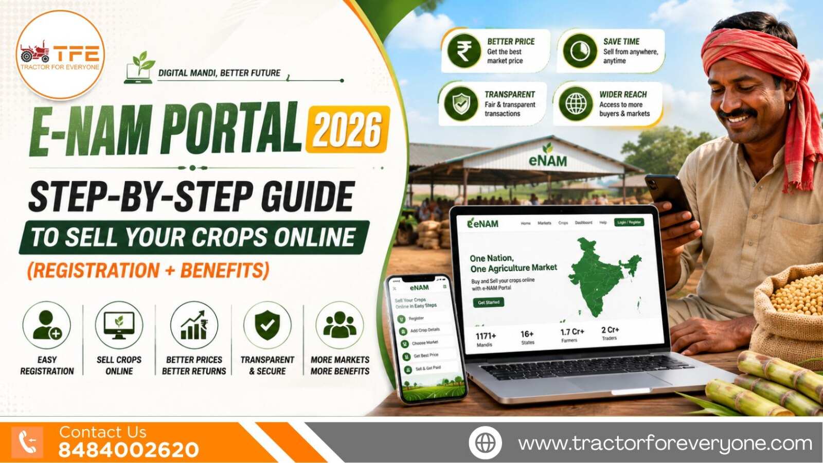 E-NAM Portal 2026: Step-by-Step Guide to Sell Your Crops Online (Registration + Benefits)