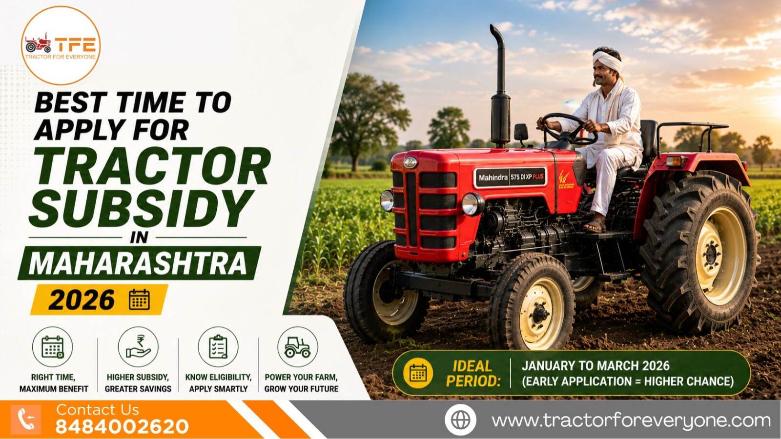 Best Time to Apply for Tractor Subsidy in Maharashtra 2026