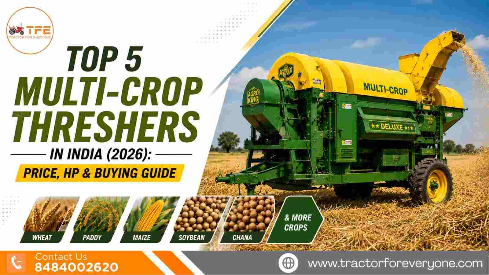 Top 5 Multi-Crop Threshers in India (2026): Price, HP & Buying Guide