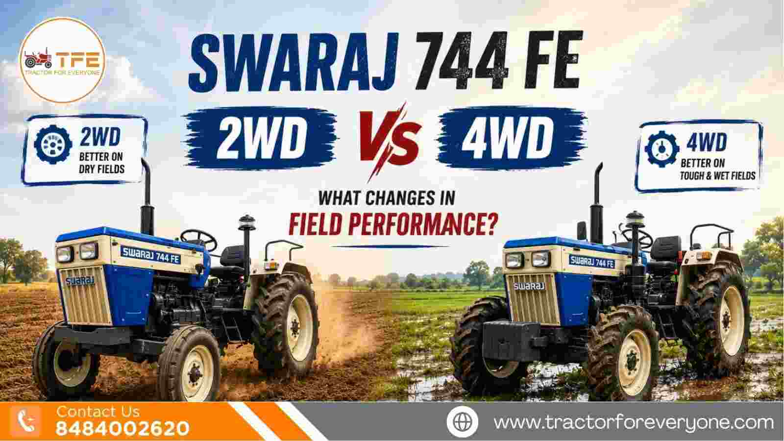 Swaraj 744 FE 2WD vs 4WD: What Changes in Field Performance?